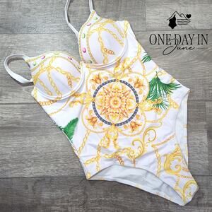 Aleumdr Molded Cup One Piece Swimsuit Size M